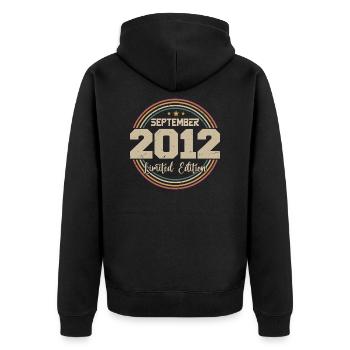 September 2012 Birthday Gift 2012 - Unisex Premium Organic Zip Hoodie - black - Back - Nico (187cm)