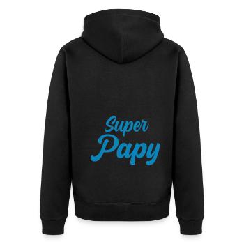 Super Papy Héros Des Petits-Enfants - Veste à capuche bio Premium Unisexe - noir - Dos - Nico (187cm)