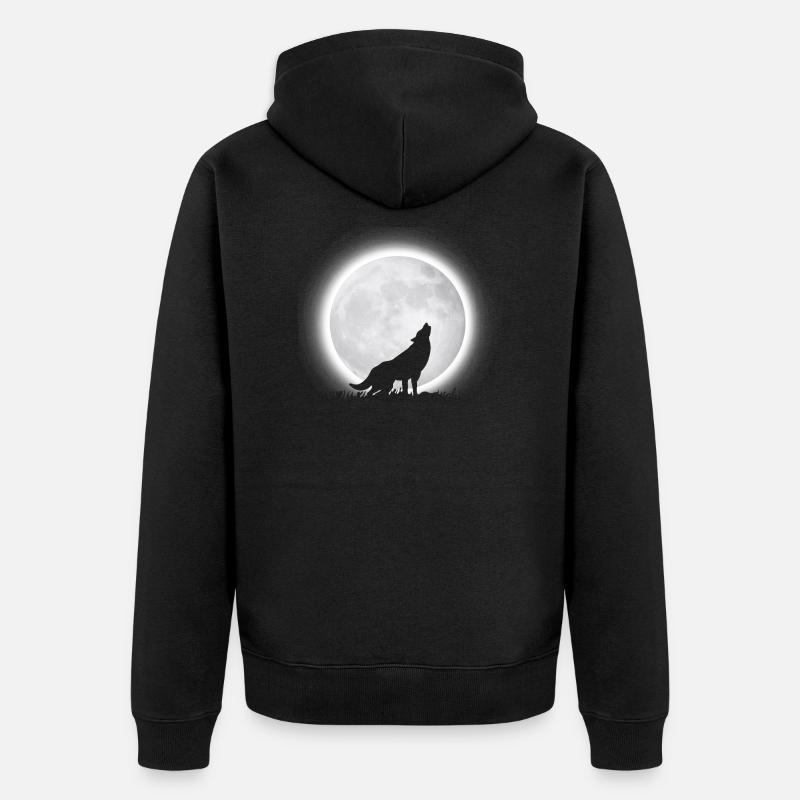 Wolf Moon - Veste à capuche bio Premium Unisexe - noir