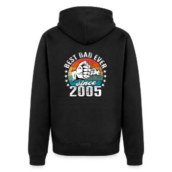 Best dad in the world since 2005 - Unisex Premium Organic Zip Hoodie - black - Back - Nico (187cm)