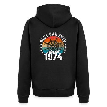 Meilleur père du monde Capitaine depuis 1974 - Veste à capuche bio Premium Unisexe - noir - Dos - Nico (187cm)