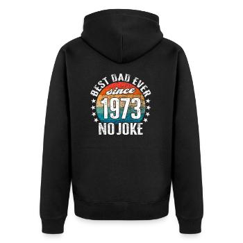 Meilleur père du monde depuis 1973 Pas de blague - Veste à capuche bio Premium Unisexe - noir - Dos - Nico (187cm)