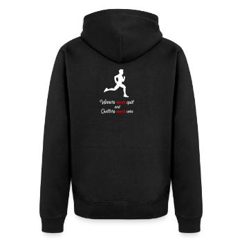 Sport Motivation - Unisex Premium Bio Zip Hoodie - Schwarz - Hinten - Nico (187cm)