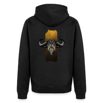 Majestueux buffle d’Afrique : l’essence de la savane - Veste à capuche bio Premium Unisexe - noir - Dos - Nico (187cm)