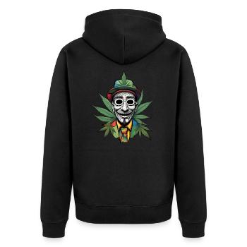 Die charmante Stärke einzigartige Cartoonfigur - Unisex Premium Bio Zip Hoodie - Schwarz - Hinten - Nico (187cm)