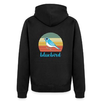 Hüttensänger - Unisex Premium Bio Zip Hoodie - Schwarz - Hinten - Nico (187cm)