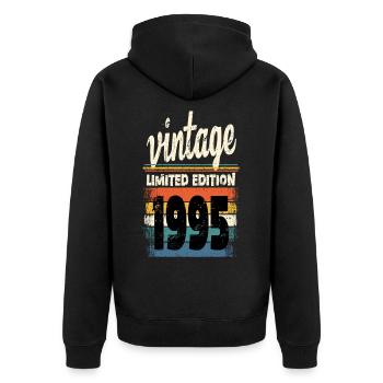 Millésime 1995 - Veste à capuche bio Premium Unisexe - noir - Dos - Nico (187cm)