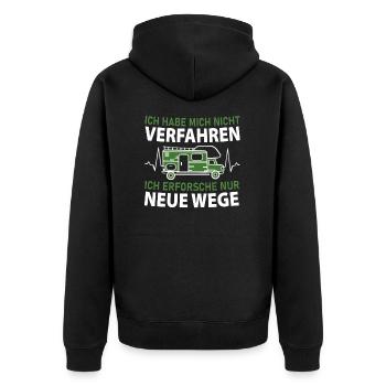 Wohnmobil Spruch Camper Camping Verfahren lustig - Unisex Premium Bio Zip Hoodie - Schwarz - Hinten - Nico (187cm)