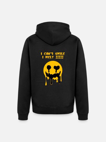 Smiling face that melts - Unisex Premium Organic Zip Hoodie - black