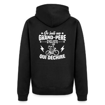Je suis un Grand-père Cycliste qui déchire - Veste à capuche bio Premium Unisexe - noir - Dos - Nico (187cm)
