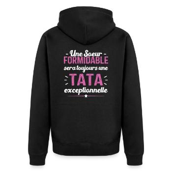 Une sœur formidable donne une tata exceptionnelle - Veste à capuche bio Premium Unisexe - noir - Dos - Nico (187cm)