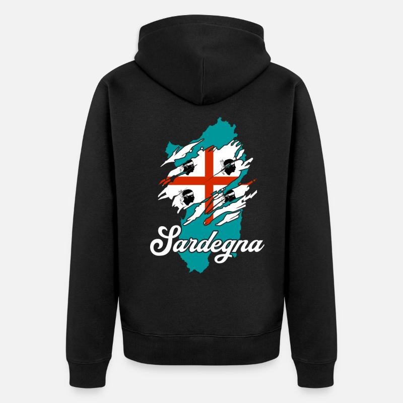 Île de Sardaigne - Veste à capuche bio Premium Unisexe - noir