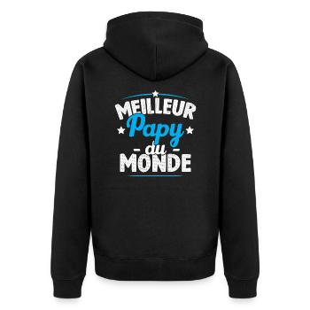 Meilleur papy du monde - Veste à capuche bio Premium Unisexe - noir - Dos - Nico (187cm)