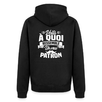 Voilà à quoi ressemble un vrai patron - Veste à capuche bio Premium Unisexe - noir - Dos - Nico (187cm)