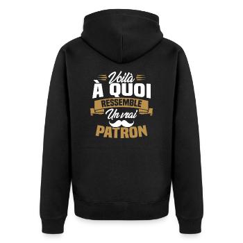 Voilà à quoi ressemble un vrai patron - Veste à capuche bio Premium Unisexe - noir - Dos - Nico (187cm)