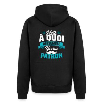 Voilà à quoi ressemble un vrai patron - Veste à capuche bio Premium Unisexe - noir - Dos - Nico (187cm)