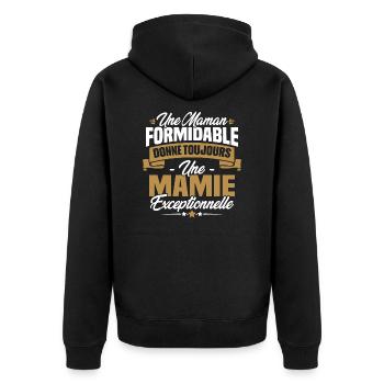 Une Maman formidable donne toujours une Mamie - Veste à capuche bio Premium Unisexe - noir - Dos - Nico (187cm)