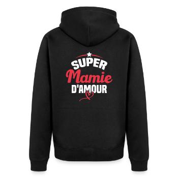 Super mamie d'amour - Veste à capuche bio Premium Unisexe - noir - Dos - Nico (187cm)