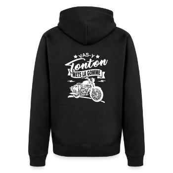 go there uncle put the eraser - Unisex Premium Organic Zip Hoodie - black - Back - Nico (187cm)