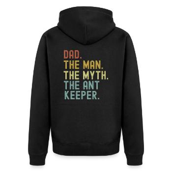 Ant - Unisex Premium Organic Zip Hoodie - black - Back - Nico (187cm)