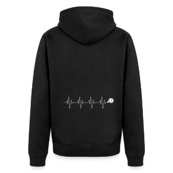 Pétanque Idea Gift Passion Papa Bouliste - Unisex Premium Organic Zip Hoodie - black - Back - Nico (187cm)