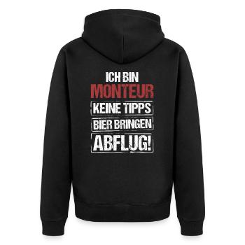 Je suis en forme - apportez de la bière et partez - Veste à capuche bio Premium Unisexe - noir - Dos - Nico (187cm)