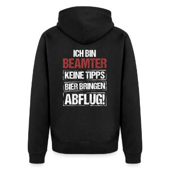 Je suis fonctionnaire, apportez de la bière et partez - Veste à capuche bio Premium Unisexe - noir - Dos - Nico (187cm)