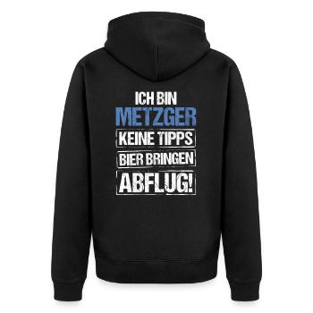 Je suis boucher - apportez de la bière et partez - Veste à capuche bio Premium Unisexe - noir - Dos - Nico (187cm)