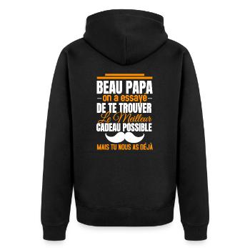Papa on a essayé de te trouver le meilleur cadeau - Veste à capuche bio Premium Unisexe - noir - Dos - Nico (187cm)