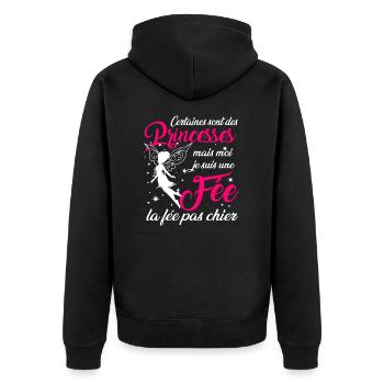 Certaines sont des princesses fée la pas chier - Veste à capuche bio Premium Unisexe - noir - Dos - Nico (187cm)