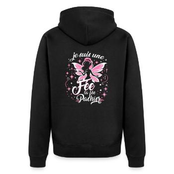 Je Suis Une Fée La Fée Pachier - Veste à capuche bio Premium Unisexe - noir - Dos - Nico (187cm)