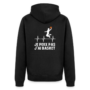Je Peux Pas J'ai Basket Cadeau Joueur de Basket - Veste à capuche bio Premium Unisexe - noir - Dos - Nico (187cm)