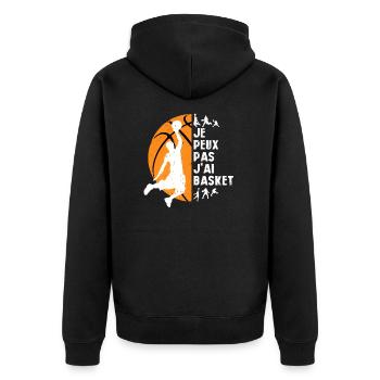 Je Peux Pas J ai Basket - Veste à capuche bio Premium Unisexe - noir - Dos - Nico (187cm)