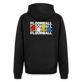 floorball floorball floorballs - Unisex Premium Organic Zip Hoodie - black - Back - Nico (187cm)