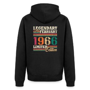 Légendaire Février 1966 édition limitée - Veste à capuche bio Premium Unisexe - noir - Dos - Nico (187cm)