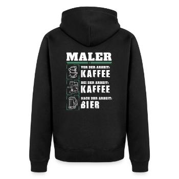 My daily routine as a painter - Unisex Premium Organic Zip Hoodie - black - Back - Nico (187cm)