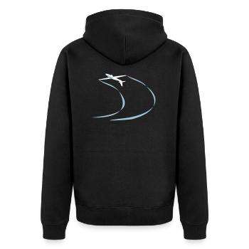 Segelflugzeug Kunst Segelflieger Geschenk fliegen - Unisex Premium Bio Zip Hoodie - Schwarz - Hinten - Nico (187cm)