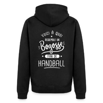handball Bogosse fan de sport joueur de handball - Veste à capuche bio Premium Unisexe - noir - Dos - Nico (187cm)
