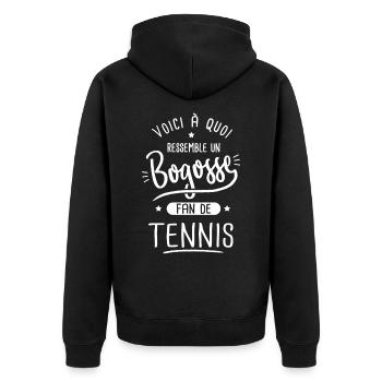 Tennis Bogosse fan de tennis - Veste à capuche bio Premium Unisexe - noir - Dos - Nico (187cm)
