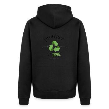 sauver la terre- écologie - Veste à capuche bio Premium Unisexe - noir - Dos - Nico (187cm)
