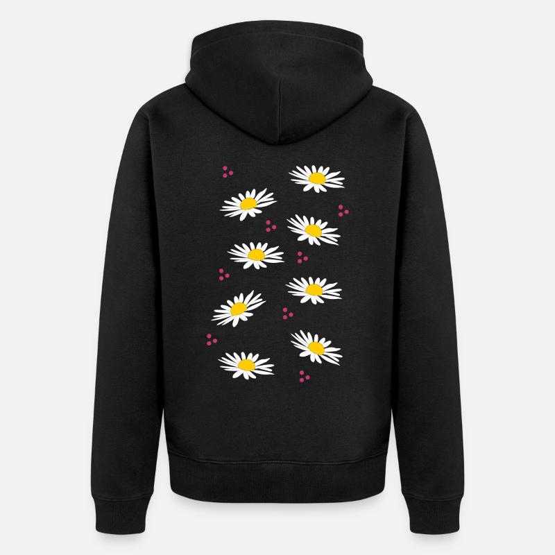 white margaritas - spring is calling - Unisex Premium Organic Zip Hoodie - black