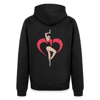 Pole Dance Pole Tänzerin Stangentanz - Unisex Premium Bio Zip Hoodie - Schwarz - Hinten - Nico (187cm)