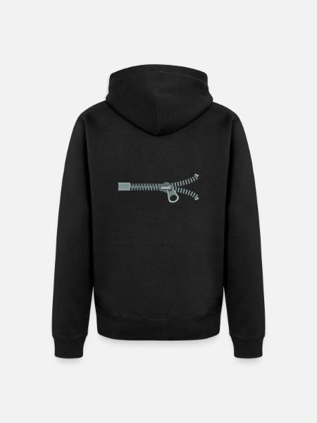 Zipper Zip Zippers Zipper - Unisex Premium Organic Zip Hoodie - black