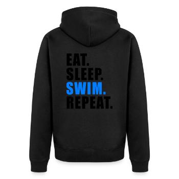 EAT SLEEP SWIM REPEAT GIFT SWIMMER SWIMMING - Veste à capuche bio Premium Unisexe - noir - Dos - Nico (187cm)