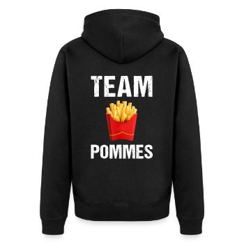 Équipe Pommes Frites Frites Restauration rapide - Veste à capuche bio Premium Unisexe - noir - Dos - Nico (187cm)