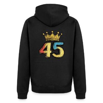 Couronne à 45 chiffres - Veste à capuche bio Premium Unisexe - noir - Dos - Nico (187cm)
