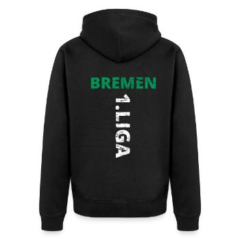 Promotion Brême 1.Liga - Veste à capuche bio Premium Unisexe - noir - Dos - Nico (187cm)