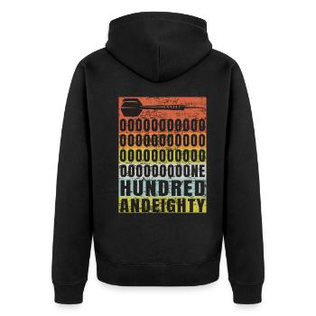 Darts 180 - Unisex Premium Organic Zip Hoodie - black - Back - Nico (187cm)