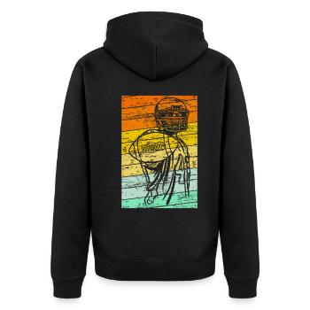 American Football Quarterback - Unisex Premium Bio Zip Hoodie - Schwarz - Hinten - Nico (187cm)