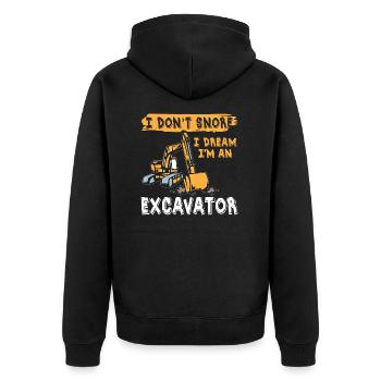 Je ne ronfle pas excavatrice - Veste à capuche bio Premium Unisexe - noir - Dos - Nico (187cm)
